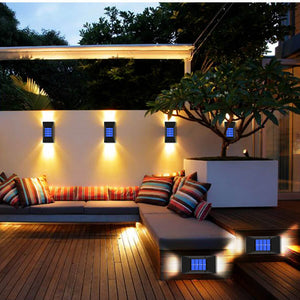 4X Solar Patio Wall Lights  | Automatiska Trädgårdslampor