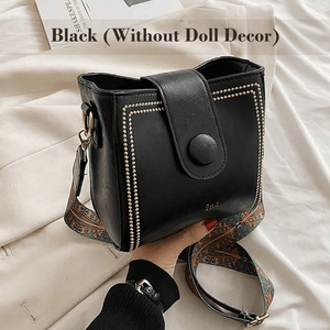 Vintage Crossbody Leather Bag 'Helena'™  | Snygg axelväska med justerbar bredare axelrem