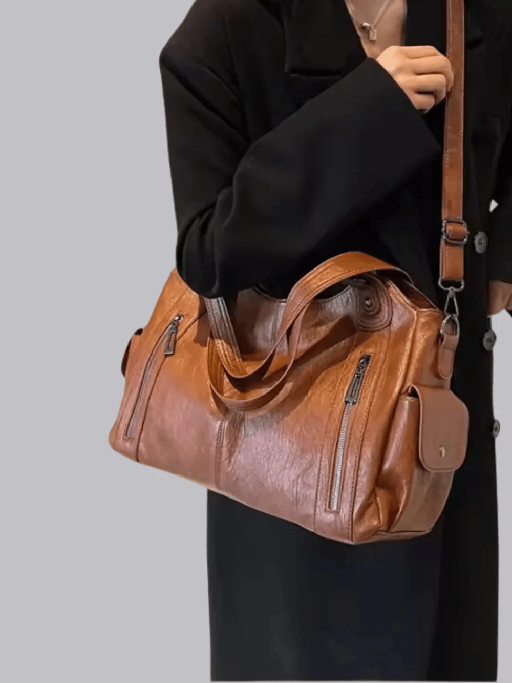 Chic Leather Bag 'Madison'™ | Snygg axelremsväska