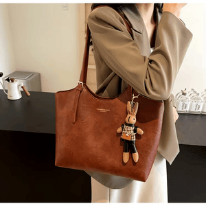 Eco Chic Leather Bag 'Georgia'™ | Elegant väska med stor kapacitet