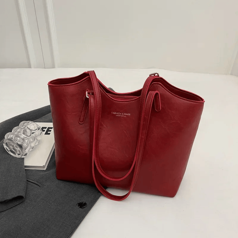 Eco Chic Leather Bag 'Georgia'™ | Elegant väska med stor kapacitet
