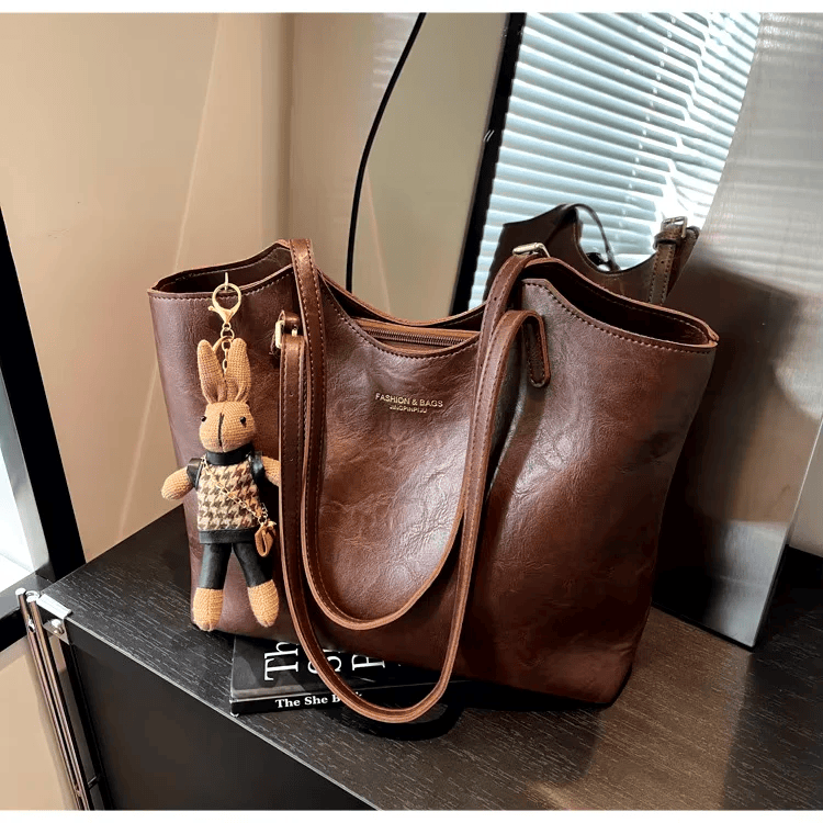 Eco Chic Leather Bag 'Georgia'™ | Elegant väska med stor kapacitet
