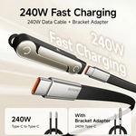2-i-1 240 W snabbladdningshållare för telefon + Cable™ | Ladda smartare, inte snabbare!